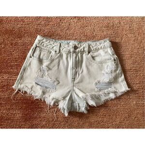 PacSun High Rise Festival Destroyed Pale Blue  Women’s Shorts 26